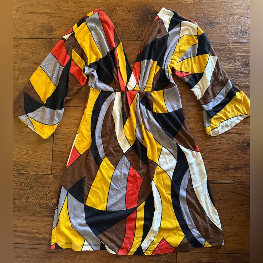 Multicolor Abstract Pattern Dress-NWOT